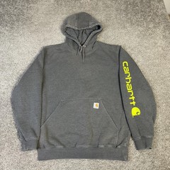 Carhartt Hoodie Mens M Gray Pullover Fleece Hooded Pockets Lined Relaxed Fit