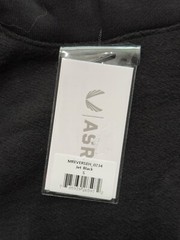 ASRV Mens Hoodie Jet Black Sz M Reversed Fleece Snap Collar Embroidered Cotton