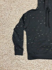 Mens Nike All Over Print Multicolor Swoosh Sweatshirt • Size Small S Black Y2K