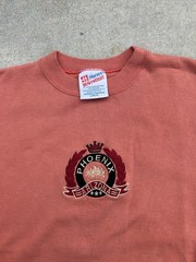 Vtg 90s Hanes Heavyweight Phoenix Arizona Embroider Sweatshirt Crewneck L Coral