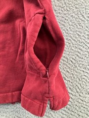 Vintage Woolrich Sweatshirt Mens Large Red Deep Ruby Fleece Pocket Quarter Zip