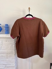 Paratodo sweatshirt tee, brown and plum, cotton deadstock unisex brooklyn street