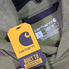 Carhartt Sweater Large Mens Green Midweight Hoodie Outdoor Fleece NWT