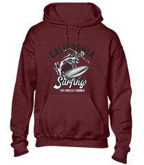 CALIFORNIA SURFING HOODY HOODIE SURFER SURFBOARD SUMMER HOLIDAY CLOTHING TOP
