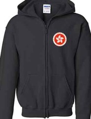 Hong Kong Red Emblem Full Zip Hoodie Flag China Chinese HKG HK Hooded Sweatshirt