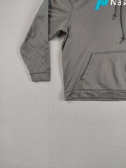 Sport Tek Men Sweatshirt XL Gray Hoodie 100% Polyester Pockets Logo Pullover