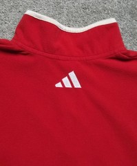 Vintage 90s Adidas Soccer Deep Pile Fleece 1/4 Zip SweatShirt Mens Sz M Red
