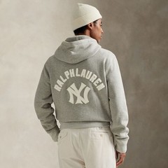 Polo Ralph Lauren New York Yankees Fleece Hoodie Men’s Size Large Grey White