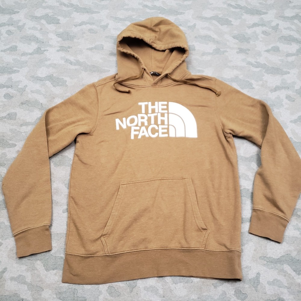 The North Face Sweatshirt Mens Medium Tan Hooded Pockets Long Sleeve Outdoors
