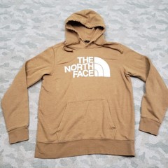 The North Face Sweatshirt Mens Medium Tan Hooded Pockets Long Sleeve Outdoors