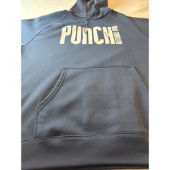 Punch Kettlebell Gym Hoodie Mens Large Blue Graphic Sport Sweatshirt