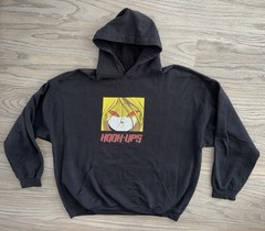 Hook-Ups Red Eyes Anime Black Hoodie Mens (2XL) Streetwear Skate Jeremy Klein