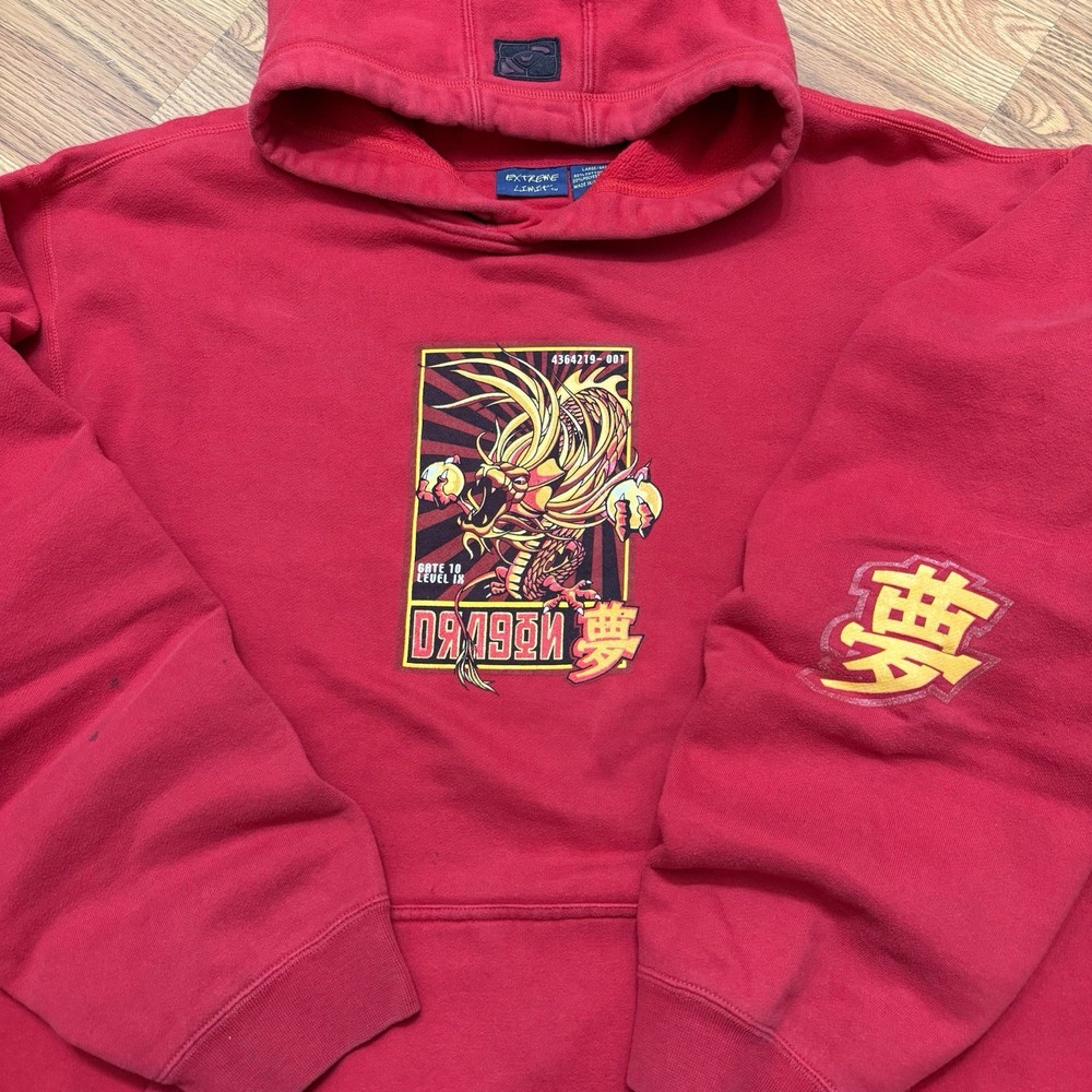 Vintage Dragon Ball Z Hook Ups Parody Skater Hoodie Size XL Baggy Streetwear Y2K