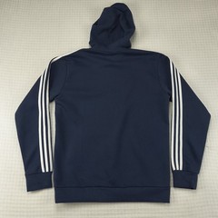 Adidas Mens Essentials 3-Stripes Pullover Hoodie Legend Ink White FM5749 Size M