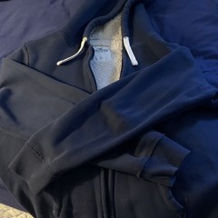 Hollister Men’s Blue/White Sherpa Lined Full Zip Hoodie Sweatshirt Size L
