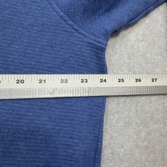 LL Bean All Seasons Textured Pullover Mens Large Blue 1/4 Zip Thermal Sweatshirt