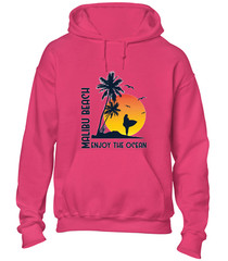 MALIBU BEACH ENJOY THE OCEAN HOODY HOODIE SUMMER HOLIDAY CASUAL CLOTHING TOP