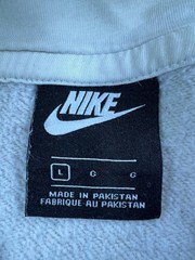 Nike Hoodie Mens Large White Fleece Pullover Swoosh Logo Kangaroo Sweatshirt