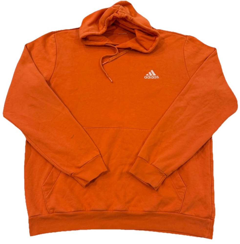 Adidas Hoodie Men’s Size XL Orange Pullover Sweater Front Pocket Drawstring Prep