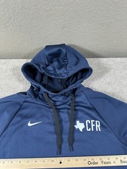 Nike Mens Hoodie Pullover Medium Navy Blue White Black Gym Workout Texas