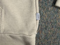 Onia Hoodie Men’s Medium Beige Long Sleeves Cotton Polyester Blend Pockets