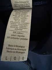 Navy Blue Fleece Pullover Hoodie Size LARGE Graphic BRUH Gildan Heavy Blend