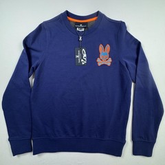 Psycho Bunny Sweatshirt Mens XXS Blue Crewneck Vail Bunny Logo Embroidered New