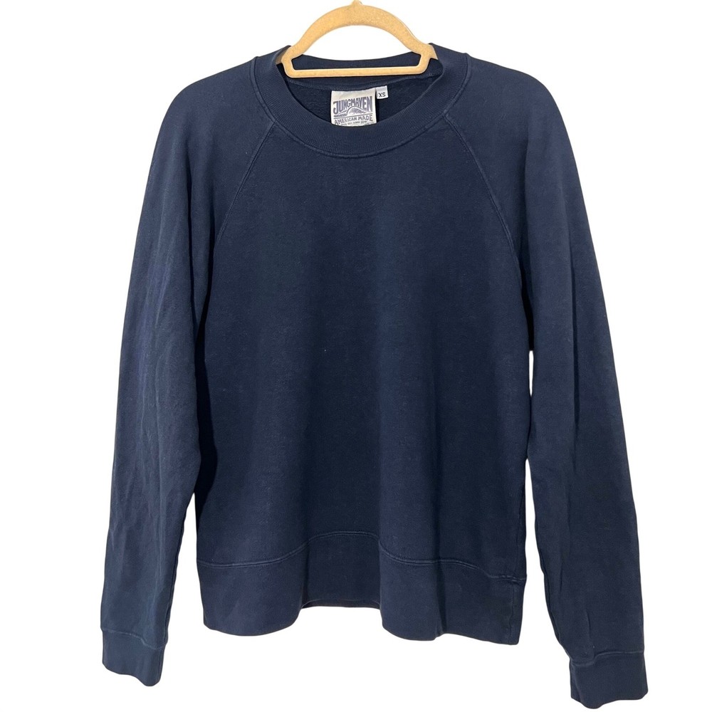 Jungmaven Sweatshirt Mens XS Blue Hemp Organic Cotton Raglan Sustainable Basic