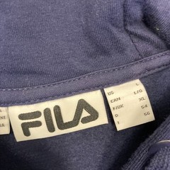 New FILA HOODIE navy blue red white classic spellout logo adult MENS LARGE nwt
