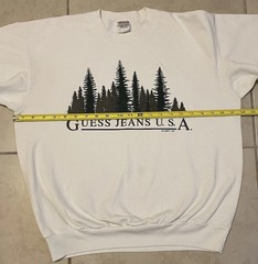 Vtg 90s GUESS Jeans USA Faded Spellout Sweatshirt XS S Designer Hip Hop Grunge