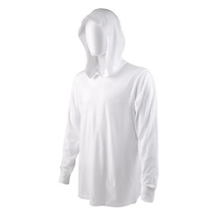 Men’s T Shirt Long Sleeve Hooded Light Weight Fishing Gym Workout Safety Hoodie