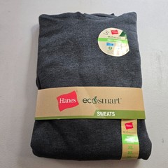 Hanes Hoodie Men’s XL Charcoal Eco Smart Drawstring Pullover Pockets NWT