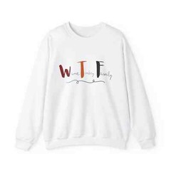 Wine Turkey Family Holiday Sweatshirt Christmas thanksgiving Apparel size L sand