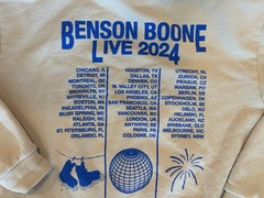 Benson Boone Hoodie Mens Large Beige World Tour 2024 Sweater 100% Cotton STAINED