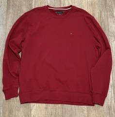 Tommy Hilfiger Men’s Sweatshirt XXL Red Pullover Crewneck Logo Cotton Kenya