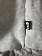 PUMA Long Sleeve Hoodie Sweatshirt Kangaroo Pocket Beige Logo Medium JBHS