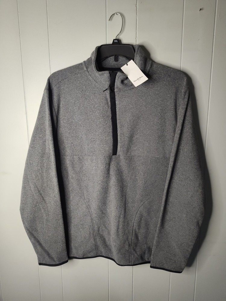 Goodfellow Half Zip Sweatshirt Mens 2XL Gray Mock Neck Long Sleeve Pockets NWT