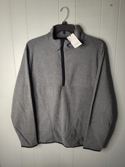 Goodfellow Half Zip Sweatshirt Mens 2XL Gray Mock Neck Long Sleeve Pockets NWT