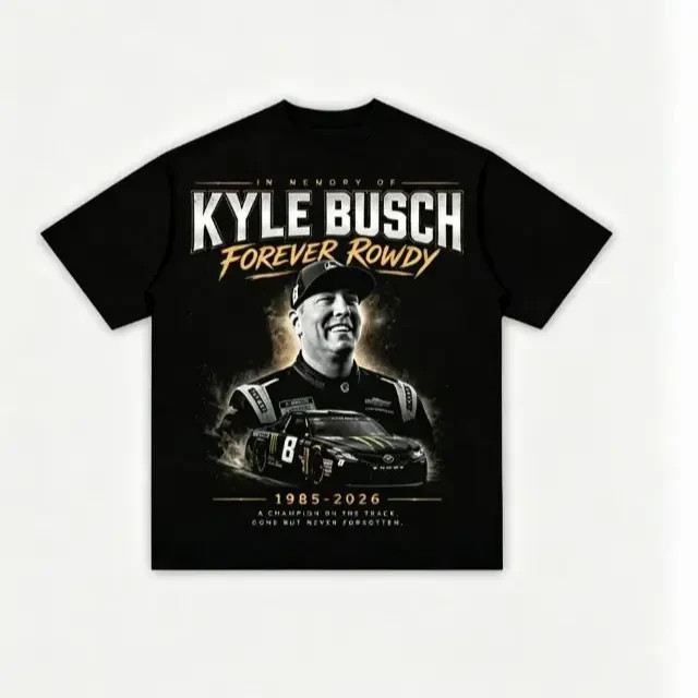KYLE BUSCH “FOREVER ROWDY” TEE, Y2K Fashion T-Shirt, Aesthetic Graphic Tee