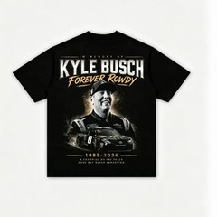 KYLE BUSCH “FOREVER ROWDY” TEE, Y2K Fashion T-Shirt, Aesthetic Graphic Tee