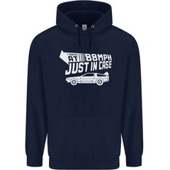 I Drive at 88mph Just in Case Funny Mens 80% Cotton Hoodie