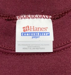Vtg HANES Men’s XL Sweatshirt Big Buck Deer Embroidery Graphic Crewneck Maroon