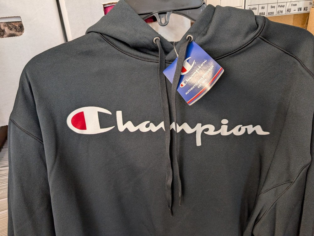 Champion S220 Men’s Color Block Sweatshirt Hoodie Black 2XL XXL NEW