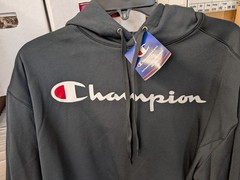 Champion S220 Men’s Color Block Sweatshirt Hoodie Black 2XL XXL NEW