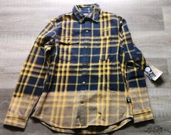 PRPS Jeans Flannel Plaid Fade, Size Medium, Yellow/Navy, New NWT Japan