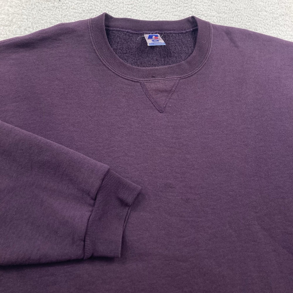 Vintage Russell Athletic Sweatshirt Men Medium Purple Plum Blank Y2K Dri Power