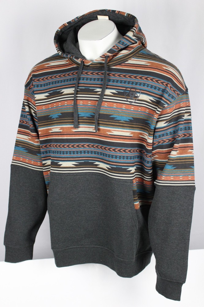 Ariat Men’s Color Block Hoodie Sweatshirt Rust Serape 10062905
