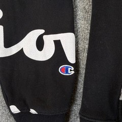 Champion Reverse Weave Mens Large Black White All Over Print Sweatshirt #3973