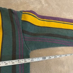 Cotton On Loose Fit Sweatshirt Mens Medium Green Purple Yellow Striped Crewneck