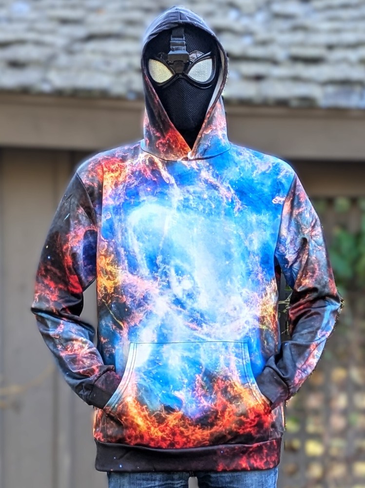 AMIALA Universe Crab Nebula Hooded Sweatshirt, 3D Unisex Hoodies S M L XL 2XL